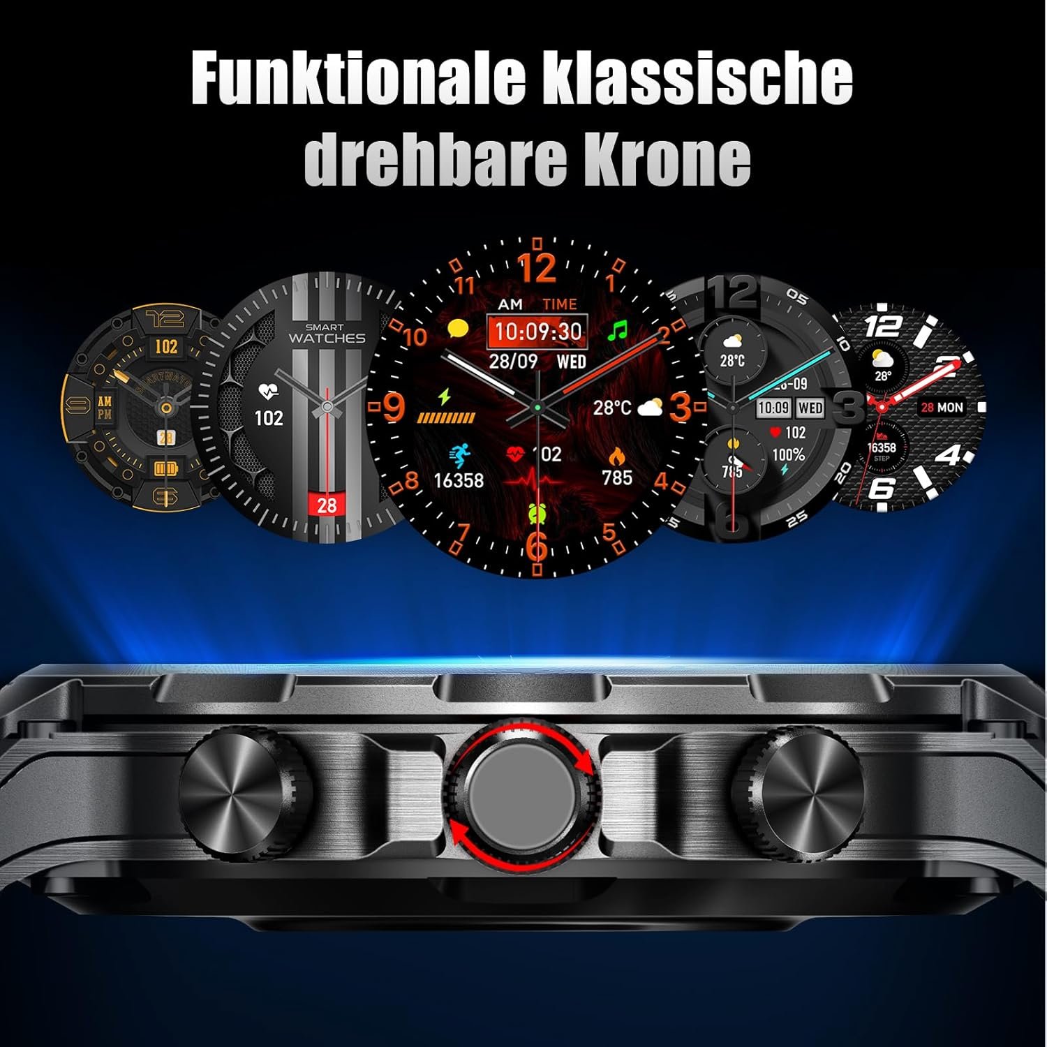 Multifunctional Smart Watch, Fashion Digital Watch with Answer/Make Calls & 100+ Sport Modes, Waterproof Sports Watch for Women & Men - Bild 5