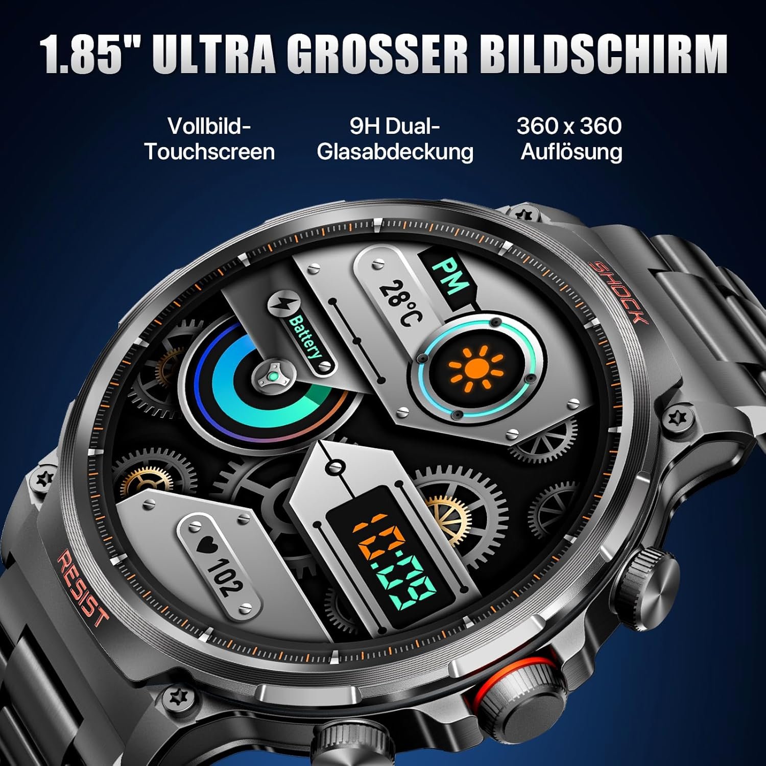 Multifunctional Smart Watch, Fashion Digital Watch with Answer/Make Calls & 100+ Sport Modes, Waterproof Sports Watch for Women & Men - Bild 9